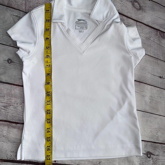 EUC Girls XS Slazenger White Collared VNeck SS Golf Polo - Picture 7 of 7